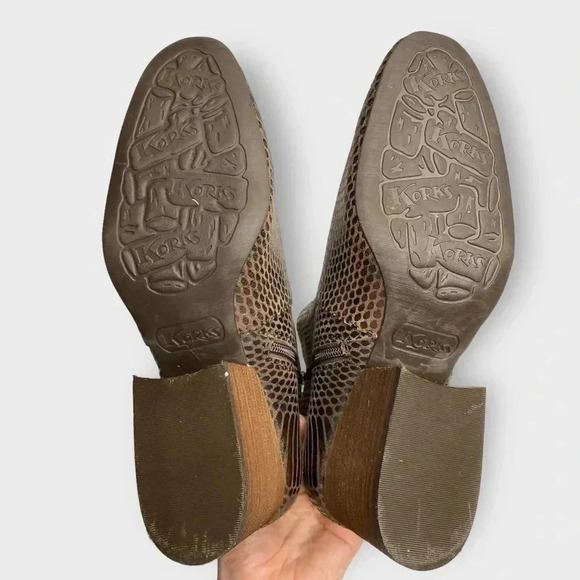 Korks Leyland Ankle Boot Snake Print Leather Womans Size 8 M - Picture 7 of 9